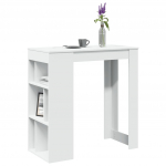 Baarilaud riiulitega, valge, 102x50x103,5 cm tehispuit