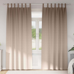 Kardinad r&otilde;ngastega 2 tk pruunikashall 260 x 140 cm pol&uuml;ester