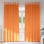 Kardinad r&otilde;ngastega 2 tk erk oranž 260 x 140 cm pol&uuml;ester