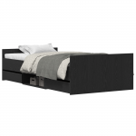 Voodiraam ilma madratsita must oakk 90x200 cm tehispuit