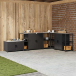 K&ouml;&ouml;gi riiulite komplekt must 60 x 50 x 92 cm teras
