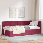 Nurga voodiraam peatsiga Veinpunane 90 cm x 190 cm Samet