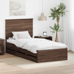 Voodiraam sahtliga peaga pruun tamme 75 x 190 cm inseneripuit