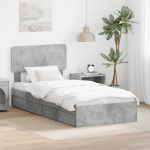 Laos voodi peaga sahtliga Betoonhall 90 x 190 cm Tehispuit