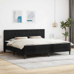 Voodiraam madratsiga peaga Must 180 x 200 cm Samet