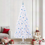 Tehisj&otilde;ulupuu koos 300 led-iga valge 240 cm pvc ja teras