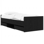 Voodiraam ladustamisega Must tamm 80 x 200 cm Tehispuit