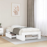 Voodiraam ladustamisega sahtliga Valge 80 x 200 cm Tehispuit