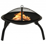 Kaks &uuml;hes tulease ja grill, 56x56x49 cm, teras