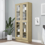 Vitriinkapp, sonoma tamm, 82,5x30,5x185,5 cm tehispuit