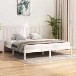 Voodiraam, valge, t&auml;ism&auml;nnipuit, 200 x 200 cm