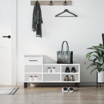 Jalatsikapp, k&otilde;rgl&auml;ikega valge, 102x36x60 cm, tehispuit