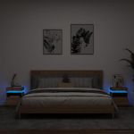 &Ouml;&ouml;kapid LED-tuledega 2 tk, sonoma tamm, 40 x 39 x 48,5 cm