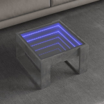 Diivanilaud LED-tuledega, betoonhall, 50x53x30cm
