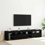 2 tk led valgustusega tv kapid mustast tammest tehispuidust