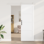 Libisev uks koos riistvara komplektsiooniga valge 83x232 cm tugev puit kuusk