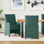 Ratastega S&ouml;&ouml;gi-toolid 2 tk Tumeroheline 58 x 67 x 97 cm Samet