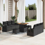 Aia diivanikomplekt 9 tk must pol&uuml;rotang