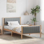 Voodiraam peatsiga Pruun ja helehall 100 x 200 cm M&auml;nnipuit