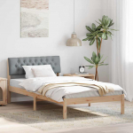 Voodiraam peatsiga Pruun ja helehall 100 x 200 cm M&auml;nnipuit