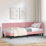 Nurga voodiraam peatsiga Roosa 100 cm x 200 cm Samet