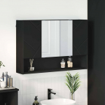 Peeglikapp seinale kinnitatav must 80 x 17 x 55 cm tehispuit