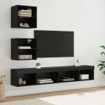 TV seinakapid koos LED-iga LEDiga 5 tk Must tamm Tehispuit