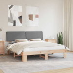 Voodiraam Pehme Peatoega peaga Helehall 180 x 200 cm Tahke m&auml;nd