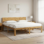 Kaheinimesevoodi raam koos peatsiga ROSTOCK Valge 200 x 200 cm