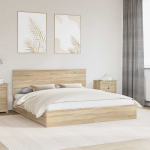 Laos voodi peaga sahtliga Sonoma tamm 180 x 200 cm Tehispuit