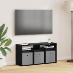 Madal laud sahtliga Must tamm 87 x 27,5 x 43 cm