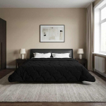 Talve tek Must 200 x 200 cm Mikrokiud ja Teddy villa