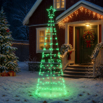 LED j&otilde;ulupuu 180 cm 168 LED-i Mitmev&auml;rviline Teras Must