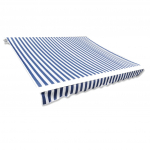 Varikatuse riie sinine ja valge 3 x 2,5 m (ilma raamita)