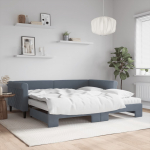 Diivanvoodi v&auml;ljat&otilde;mmatava osaga, tumehall 100x200 cm samet
