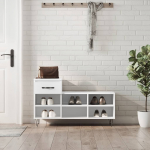 Jalatsikapp, valge, 102 x 36 x 60 cm, tehispuit