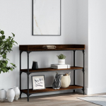 Riiulitega konsoollaud, pruun tamm, 100 x 30 x 80 cm