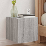 Teleri seinakapid LED-tuledega 2 tk, hall sonoma, 30,5x35x30 cm