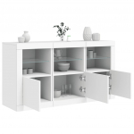 Puhvetkapp LED-tulega, valge, 123 x 37 x 67 cm