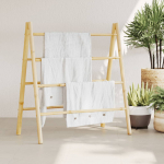Kahepoolne r&auml;tikuredel 4 astmega, 90 x 50 x 100 cm, bambus
