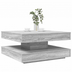 Kohvilaud, 360 kraadi p&ouml;&ouml;ratav, hall Sonoma tamm, 70 x 70 x 34,5 cm