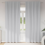 Kardinad r&otilde;ngastega 2 tk kahvatu hall 260 x 140 cm pol&uuml;ester