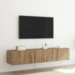 TV Seina Kapp 2 tk K&auml;sit&ouml;&ouml;puu 80 x 35 x 31 cm Tehispuit