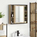 Peeglikapp riiuliga sonoma tamm 60 x 16 x 60 cm tehispuit