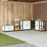 K&ouml;&ouml;gi riiulite komplekt valge 60 x 50 x 92 cm teras