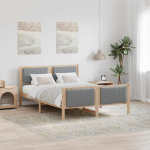 Voodiraam peatsiga Pruun ja helehall 135 x 190 cm M&auml;nnipuit