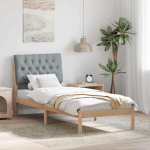 Voodiraam Pehme Peatoega peaga Pruun 75 x 190 cm M&auml;nnipuit