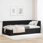 Nurgavoodi raam peaga Must 100 cm x 200 cm Samet