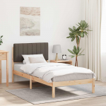 Voodiraam Pehme Peatoega Looduslik ja Taupe 90 x 200 cm