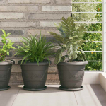 &Uuml;mmargune lillepott 6 tk must &oslash; 26 x 21.5 cm plastmass